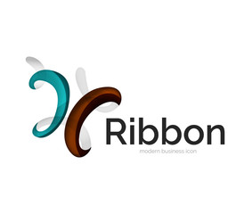 Modern vector ribbon logo