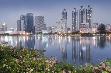 Twilight of Benchakitti Park Bangkok Thailand