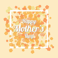 Fototapeta na wymiar Happy Mothers Day Card with Orange chamomile flowers background