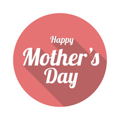 Happy Mothers Day Card in Flat style with long shadow isolated icon