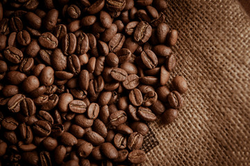 Fresh Brown coffee caffeine bean background