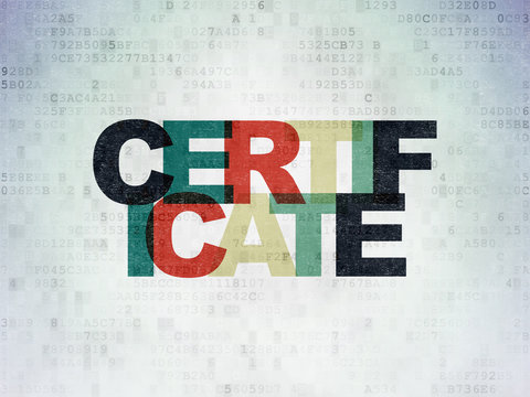 Law concept: Certificate on Digital Paper background