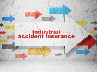 Insurance concept: arrow with Industrial Accident Insurance on grunge wall background