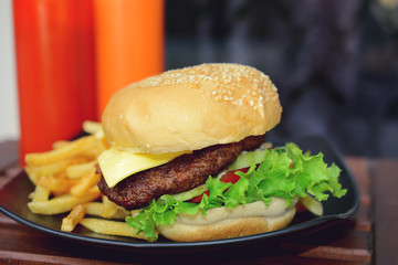 Homemade hamburger 