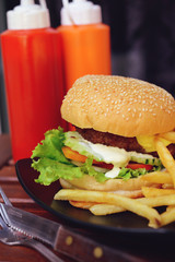 Homemade hamburger 
