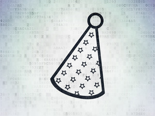 Entertainment, concept: Party Hat on Digital Paper background