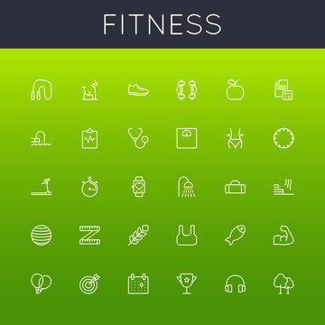 Vector Fitness Line Icons