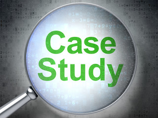 Education concept: Case Study with optical glass