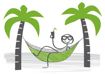 Vintage clip art man relaxing hammock stock vector (royalty free Photos, illustrations et vidéos de hamacs