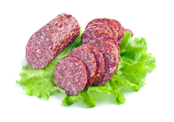  salami isolated on white background