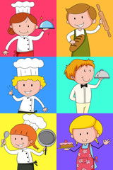 People working in restaurants and bakery