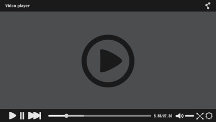 Video Player. Video Player mockup. Video Player for web site. Video Player skin. Video Player template of Video and audio Player. Video Player vector concept. Video Player for web and mobile apps