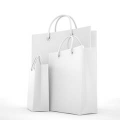 Paper Shopping Bags isolated on white background