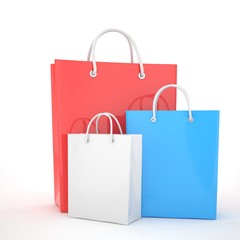 Paper Shopping Bags isolated on white background