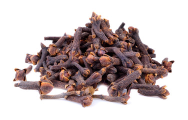 spice  clove  on the white ground