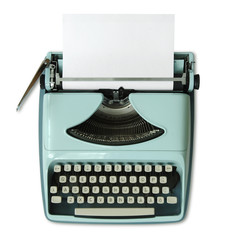 60th portable typewriter isolated against white background