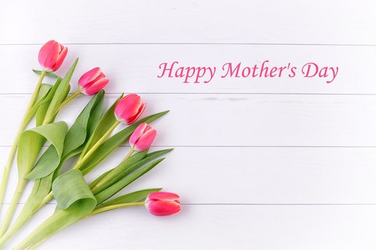 Mothers day card with tulips.