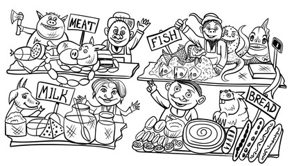 products on the market/vector image of the product market