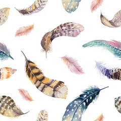 Printed roller blinds Watercolor feathers Feathers repeating pattern. Watercolor background with seamless