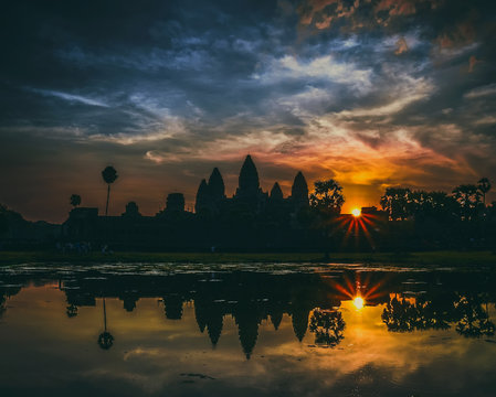 Beautiful sunrise at Ankor Wat, Siem Reap, Cambodia