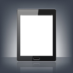 Modern digital tablet PC isolated on the black background. Science and tecnology concept. Vector Illustration