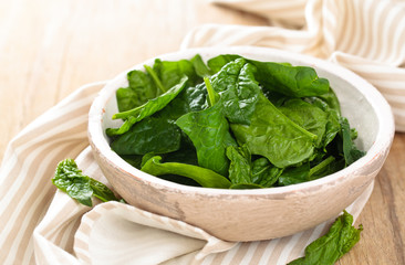 Fresh spinach leaves.