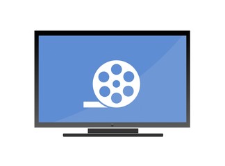 Bobine de cinéma dans un écran de télévision