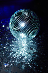 Fototapeta na wymiar Confetti and disco ball
