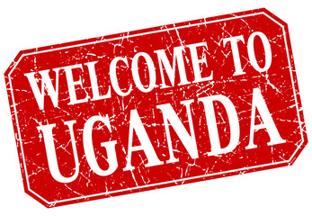 welcome to Uganda red square grunge stamp