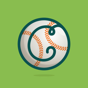 C letter logo with baseball ball.
