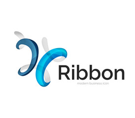 Modern vector ribbon logo