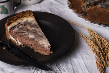 marble cheesecake with cream cheese and chocolate