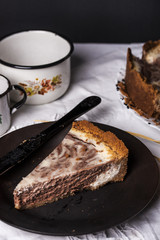 marble cheesecake with cream cheese and chocolate