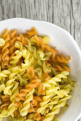 Colorful dried pasta