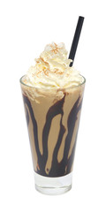 glass coffee frappe isolated on white background