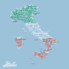 Italy map with city names