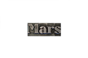 Mars / caracteres d'imprimerie en plomb 