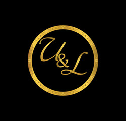 UL initial wedding in golden ring