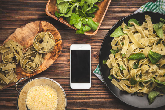 Cooked Tagliatelle On A Plate