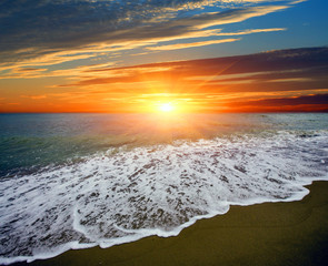 sunset scene over sea