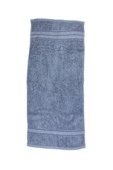 Fototapeta na wymiar Blue body towel isolated on white background.