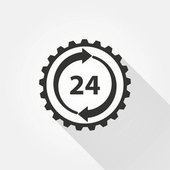 24 hour service - vector icon.