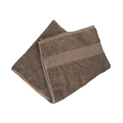 Brown body towel isolated on white background.