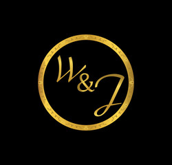 WJ initial wedding in golden ring