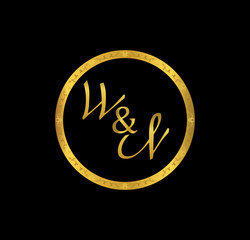 WN initial wedding in golden ring