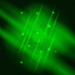 mandala background - green geometric mandala on a black background. vector illustration