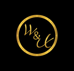 WX initial wedding in golden ring
