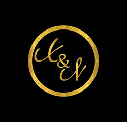 XN initial wedding in golden ring