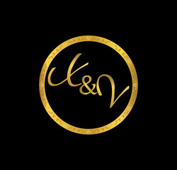 XV initial wedding in golden ring