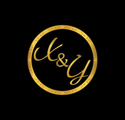 XY initial wedding in golden ring